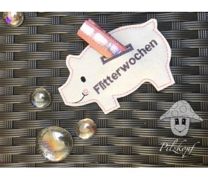 ITH Stickdatei - Glückwunschkarte Schwein Geldschlitz